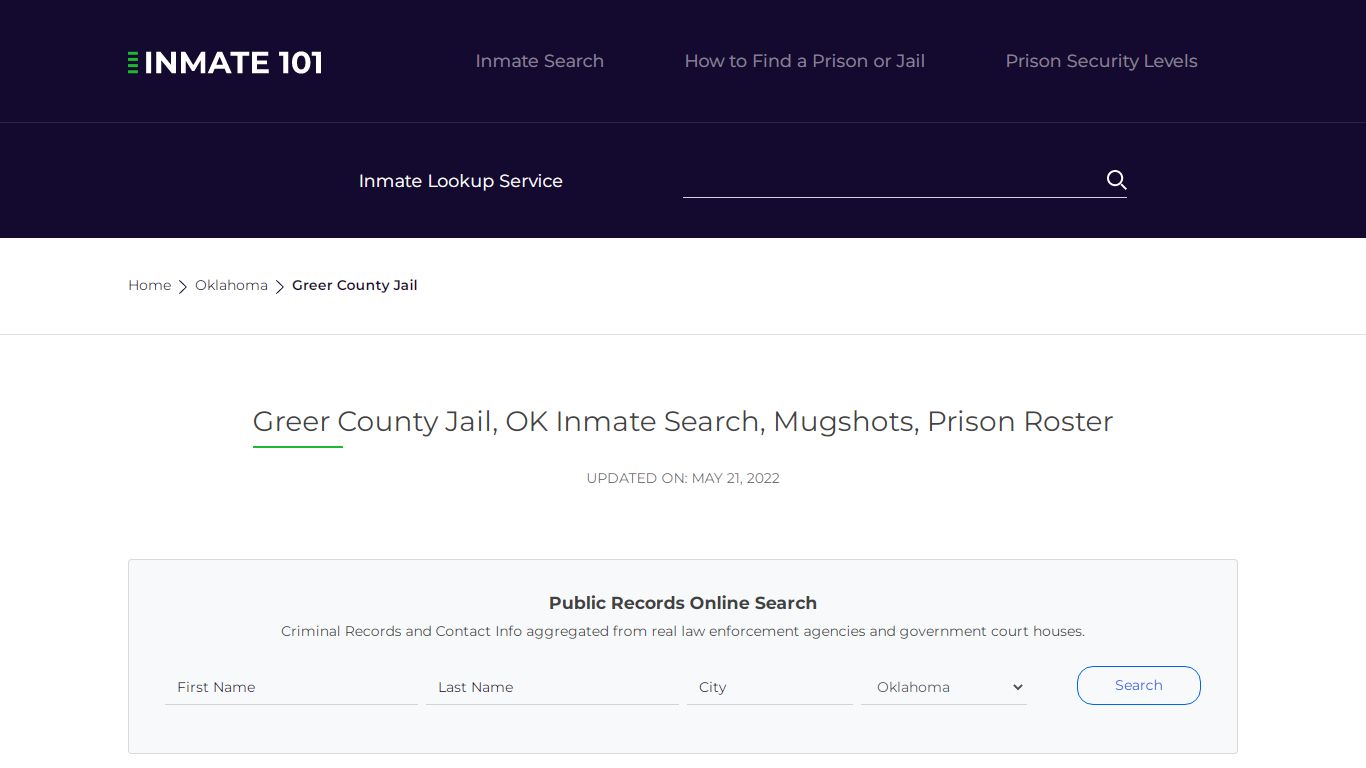 Greer County Jail, OK Inmate Search, Mugshots, Prison ...